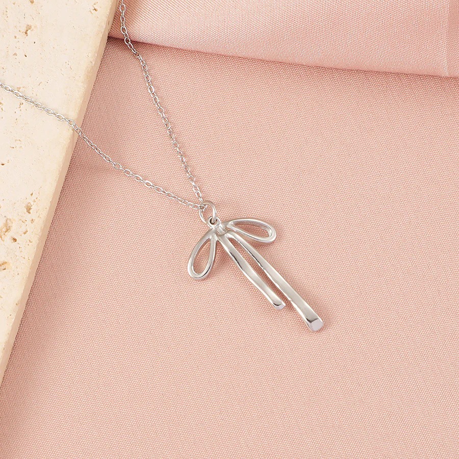 Silverine Dainty Bow Necklace - Image 3