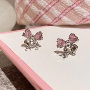 Bow me earrings- pink