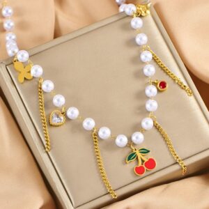 Cherry on Top Pearl Necklace