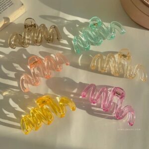 Wave Claw Clips- transparent