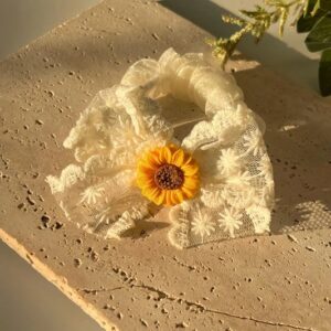 Sunflower Bow Scrunchie