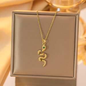 Rhinestone Reptile Necklace