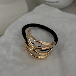 Abstract Stripes Statement Metal Hair Tie