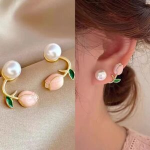 Tulip Flower Earwrap Earrings- can be worn in multiple ways