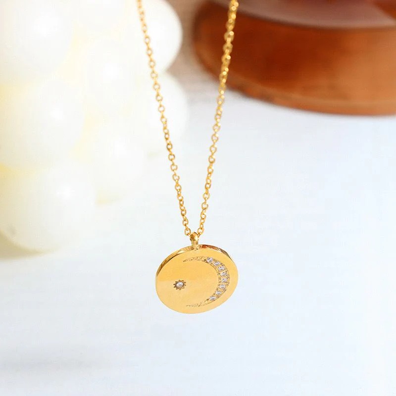 Crescent Spell Gold Necklace - Image 4