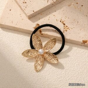 Floral Pearly Statement Metal Hair Tie